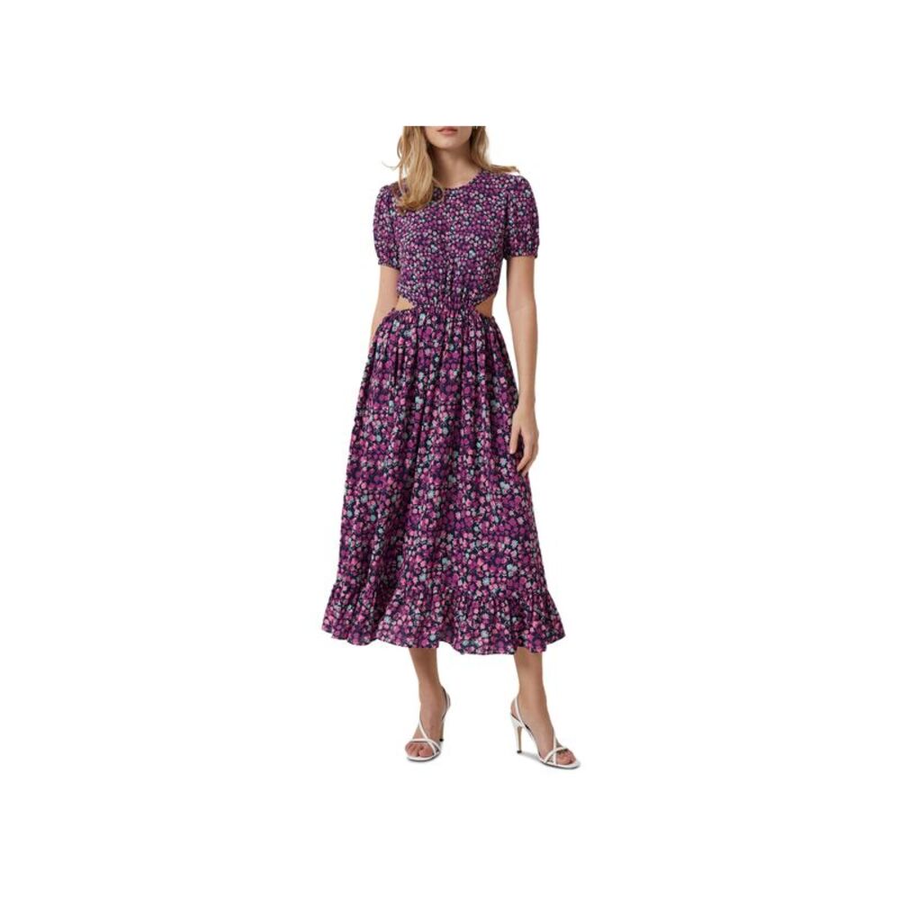 French Connection Womens Floral Cutout Midi Dress